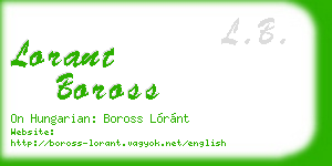 lorant boross business card